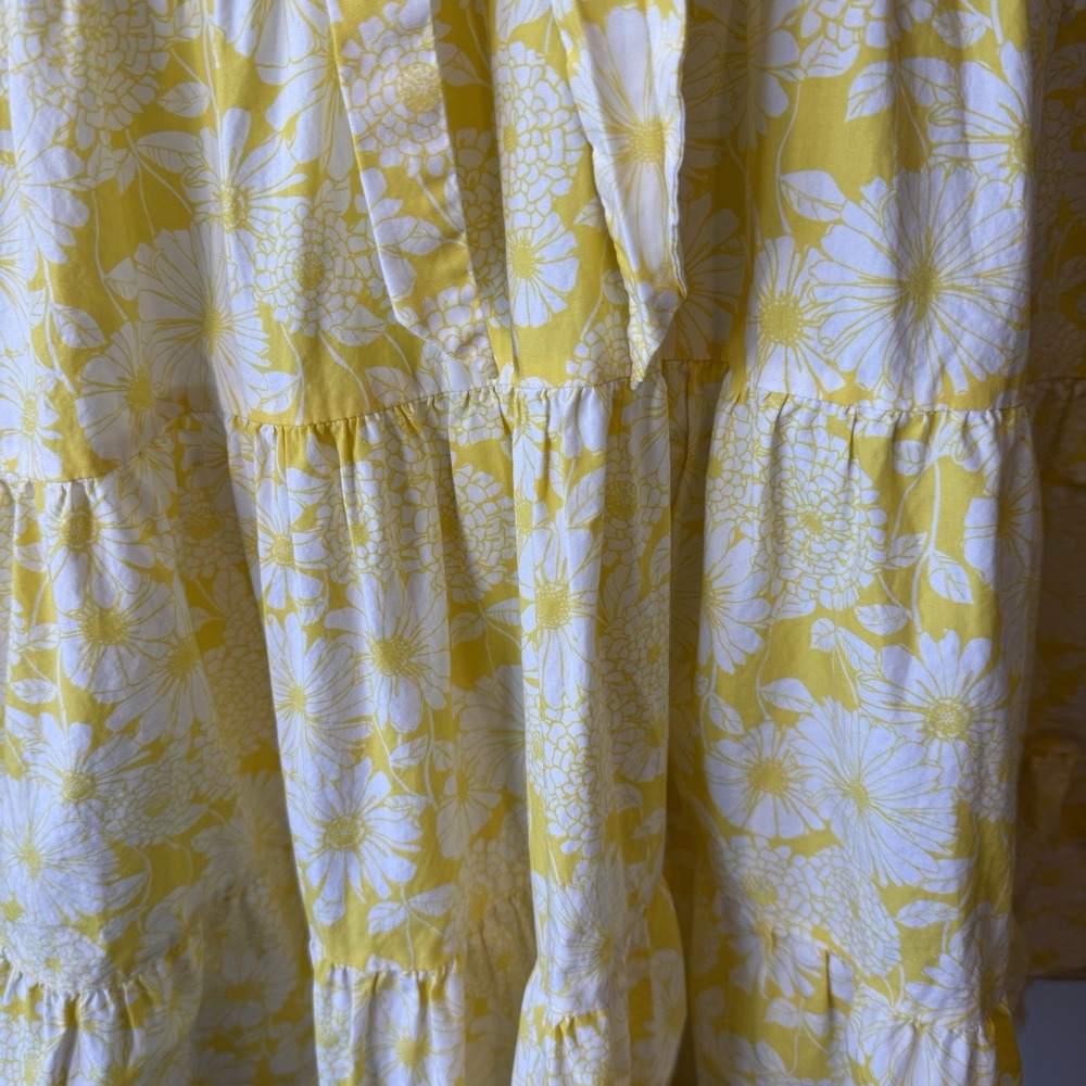 Lisa Marie Fernandez XL Target Yellow Floral Tiered Trapeze Babydoll‎ Swing - Picture 4 of 9